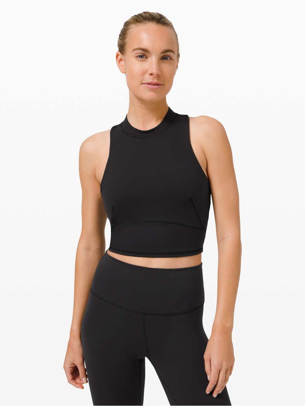 Lululemon - 2021 Everlux and Mesh Cropped Tank size 6- black